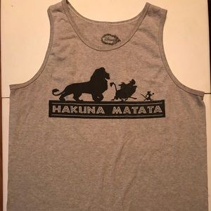 Disney Lion King Hakuna Matata Gray Tank Top Size XL